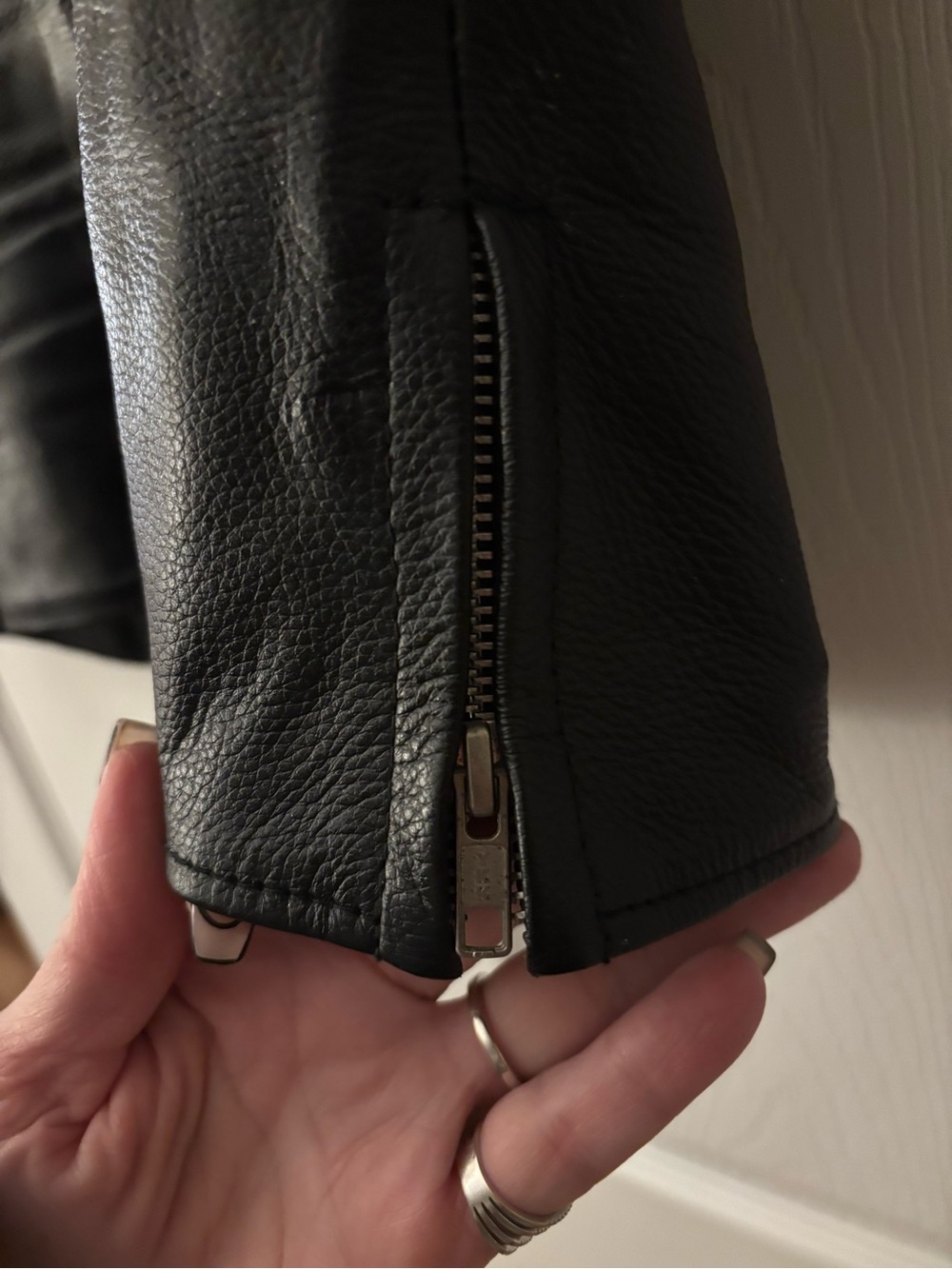 Black Studded Leather Vest with Orange Lining - Women's - Picture 5 of 11